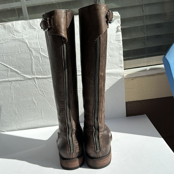 Frye Jayden Buckle Back Zip Tall Riding Boot In Slate-Sz 7 B - Picture 3 of 16